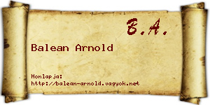 Balean Arnold névjegykártya